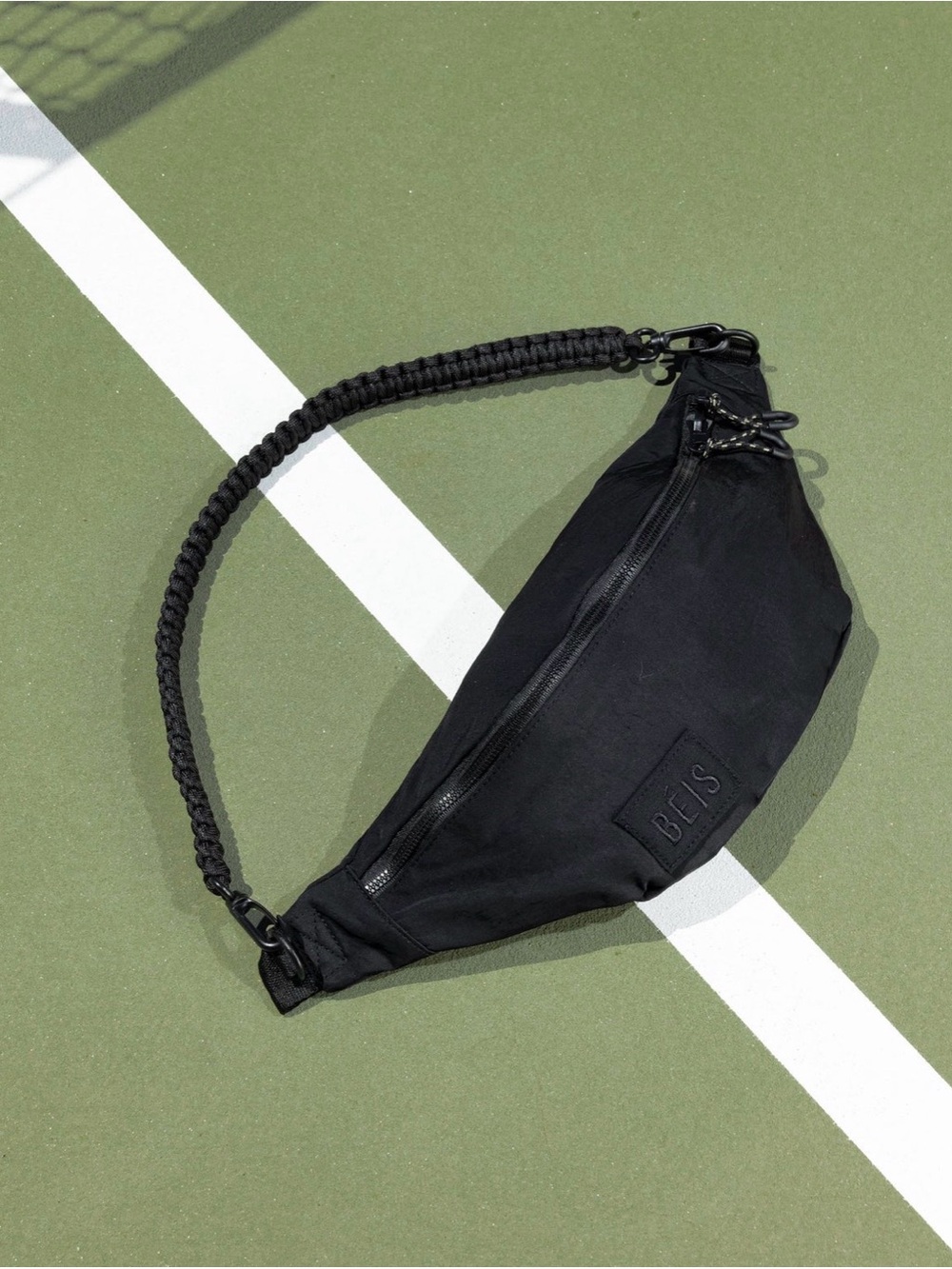 BEIS The Pack Black Braided Nylon Belt Bag